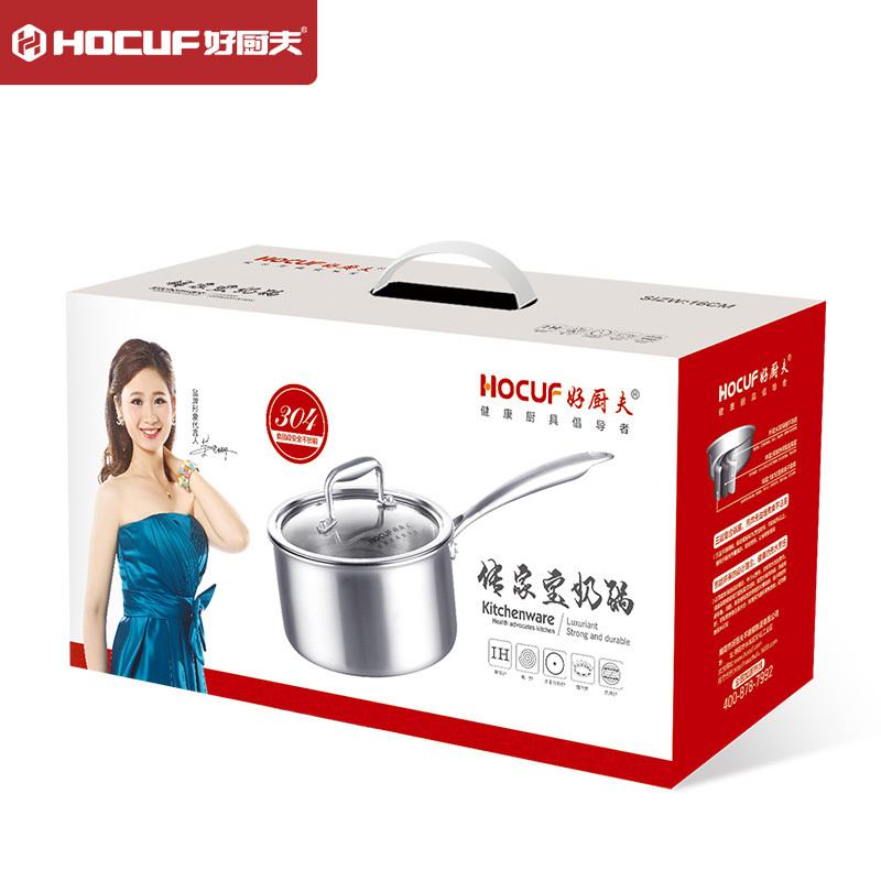 好厨夫(HOCUF)304不锈钢传家宝奶锅16cm[货号1597](一箱12台)