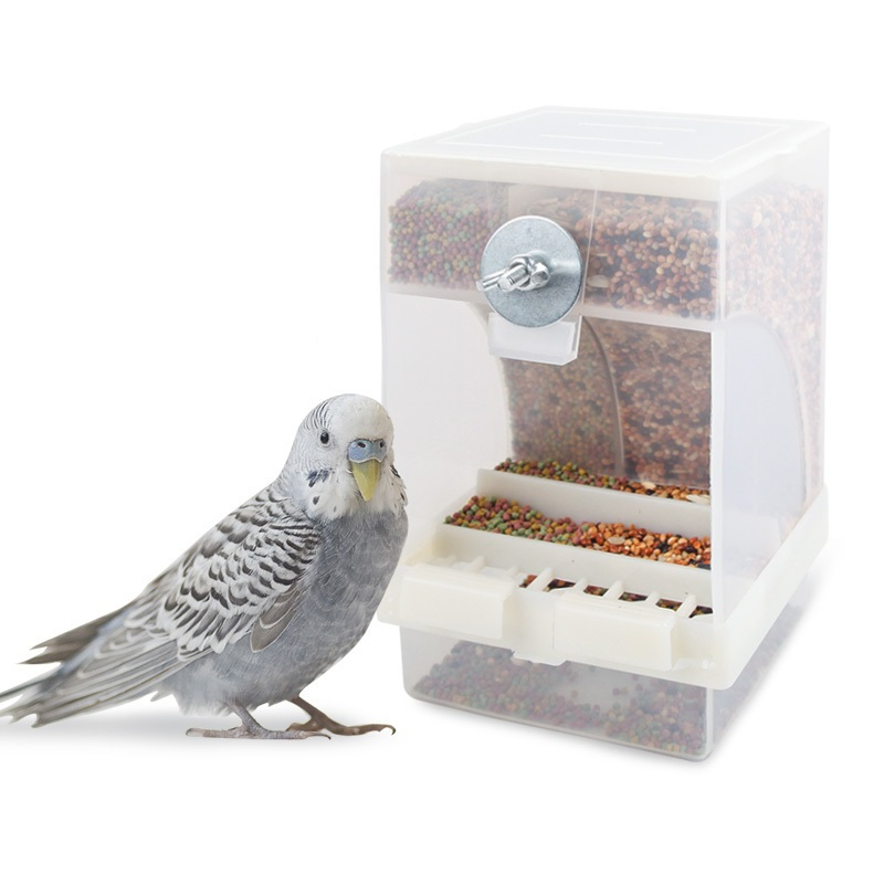 鸟食盒自动喂食器喂鸟器下料器虎皮鹦鹉八哥鹩哥防撒防溅用品用具