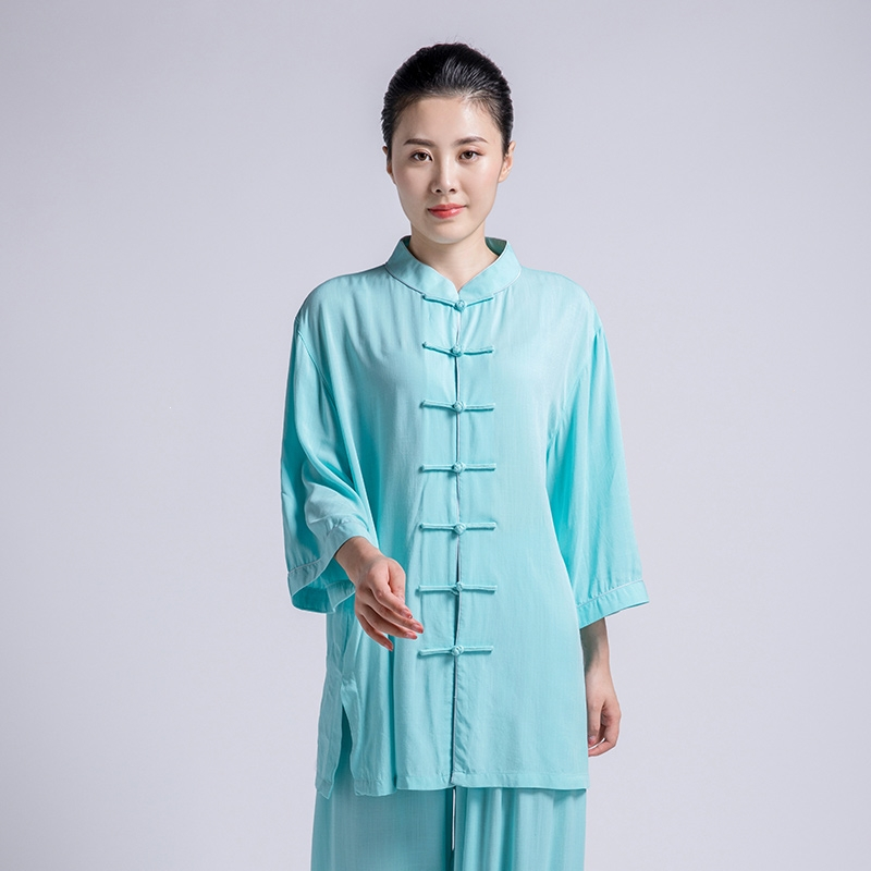 太极服女古达 飘逸春夏季中袖太极拳服装女款练功服武术服春秋