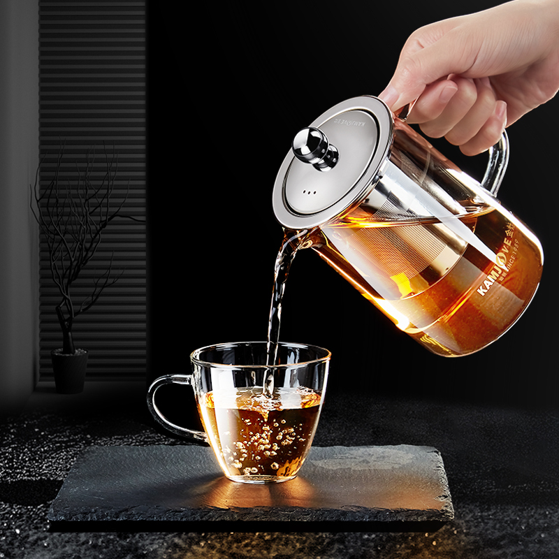 KAMJOVE/金灶 A系列茶道杯 飘逸杯 泡茶壶 水壶 耐热高硼硅玻璃壶 功夫茶具 食品级304不锈钢滤网 办公室水具