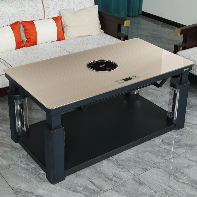 火焰山电暖炉升降茶几餐桌两用多功能电炉取暖桌茶几长方形