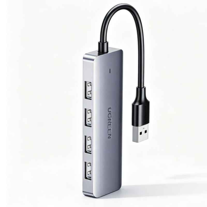 绿联 USB3.0分线器 4口扩展坞 HUB转换器拓展坞 笔记本电脑一拖四多接口集线器延长线转接头带供电口 1.5米