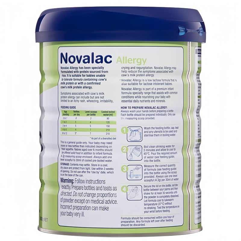 原装进口澳洲Bayer拜耳Novalac宝怡乐大米水解奶粉无乳糖(0-1岁)800g高清大图