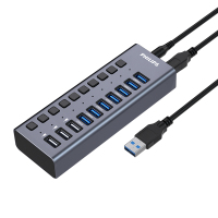 飞利浦usb3.0分线器10口hub带电源集线器U盘键鼠手机充电脑笔记本一拖多用功能扩展器SWR1531B-10口1米