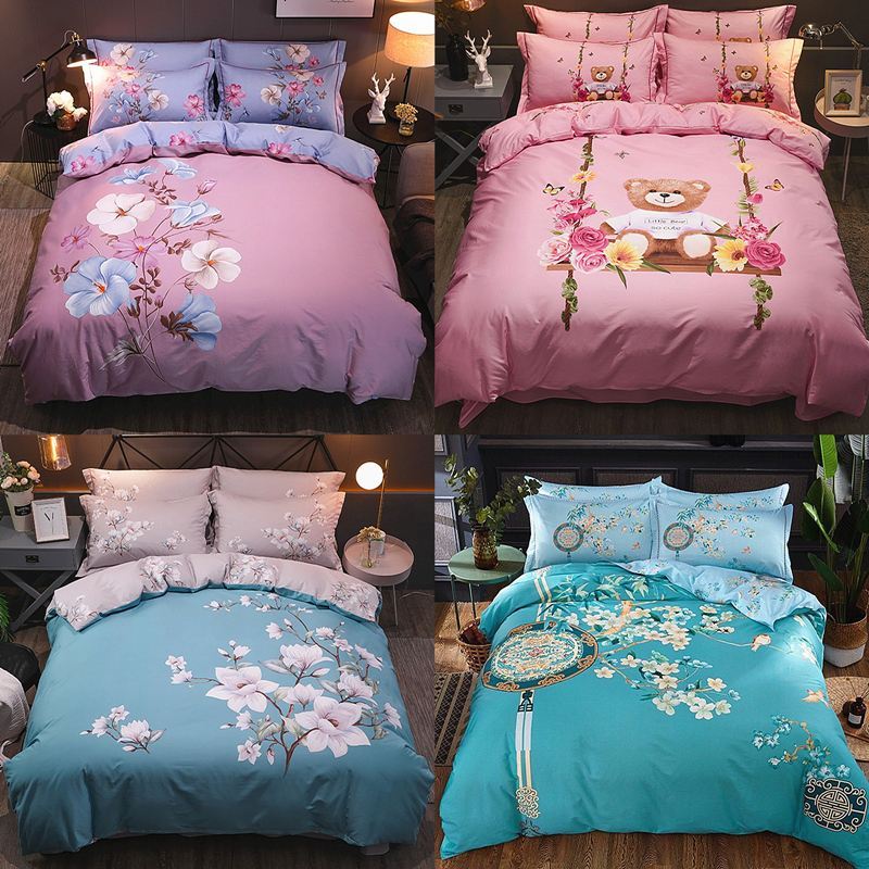 纯棉四件套全棉床单被套1.5米床笠三件套1.8m新中式双人床上用品4