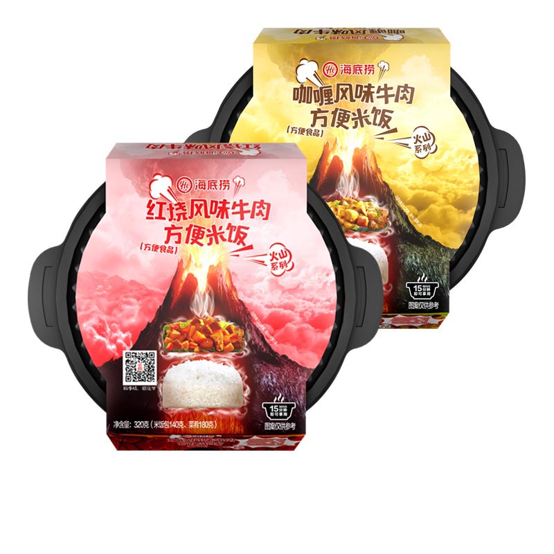 海底捞 红烧风味牛肉方便米饭320g+咖喱风味牛肉方便米饭320g