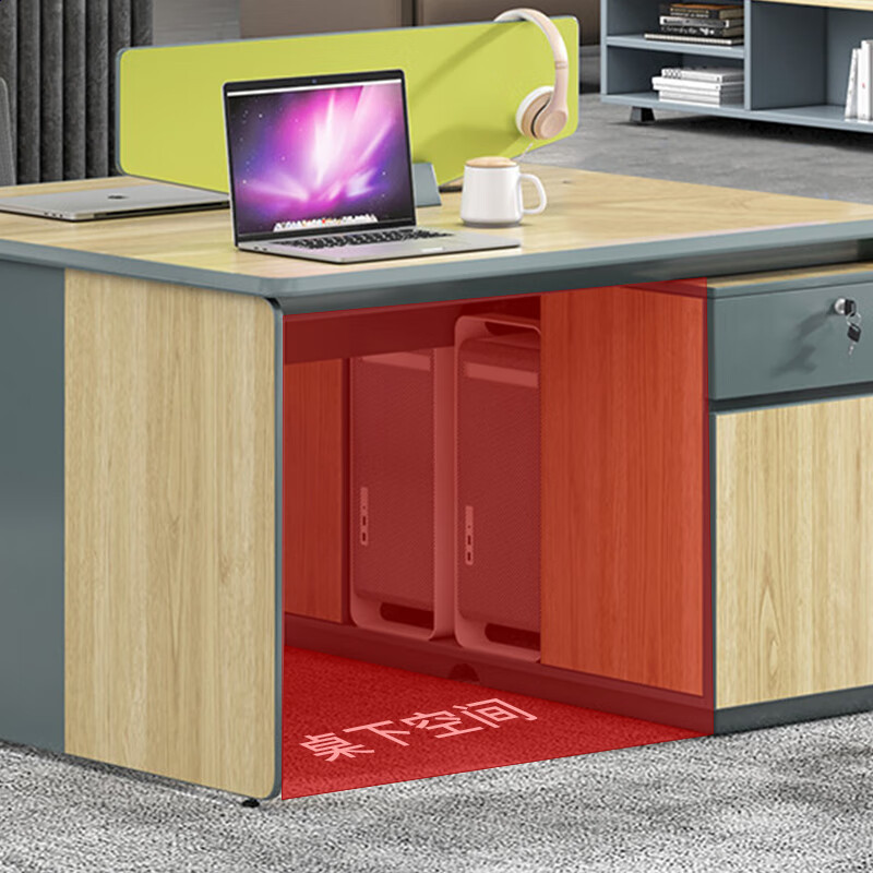 域赢职员位办公桌屏风职员工作位现代简约隔断卡座一字型面对面双人位高清大图