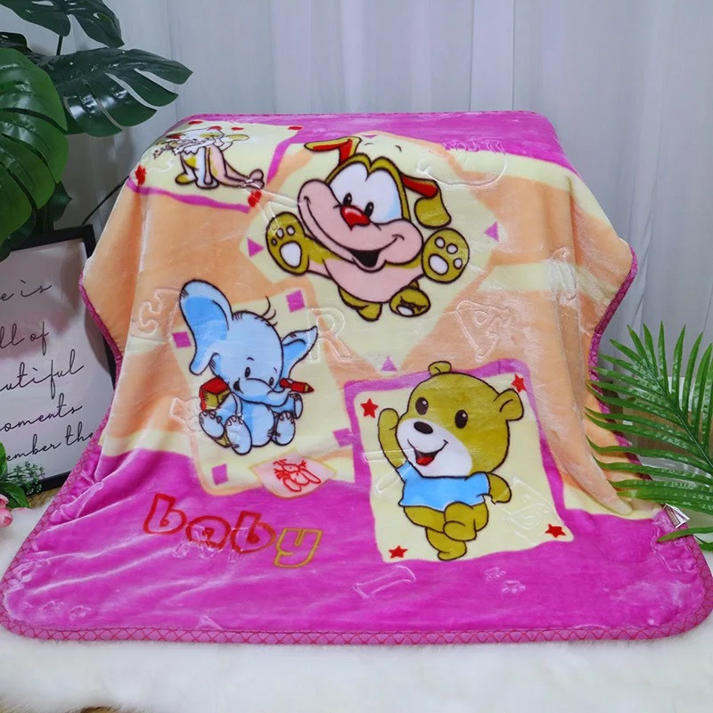 斜月三星母婴宝宝云毯卡通儿童毯小毛毯子双层超柔云毯顺滑柔软