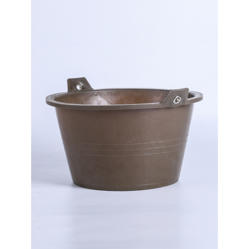小灰桶 高度14.5cm 上直径27.5cm 黑色 泥工瓦工小灰桶建筑工地用牛筋耐磨泥浆桶加厚水泥桶盆栽桶油漆桶