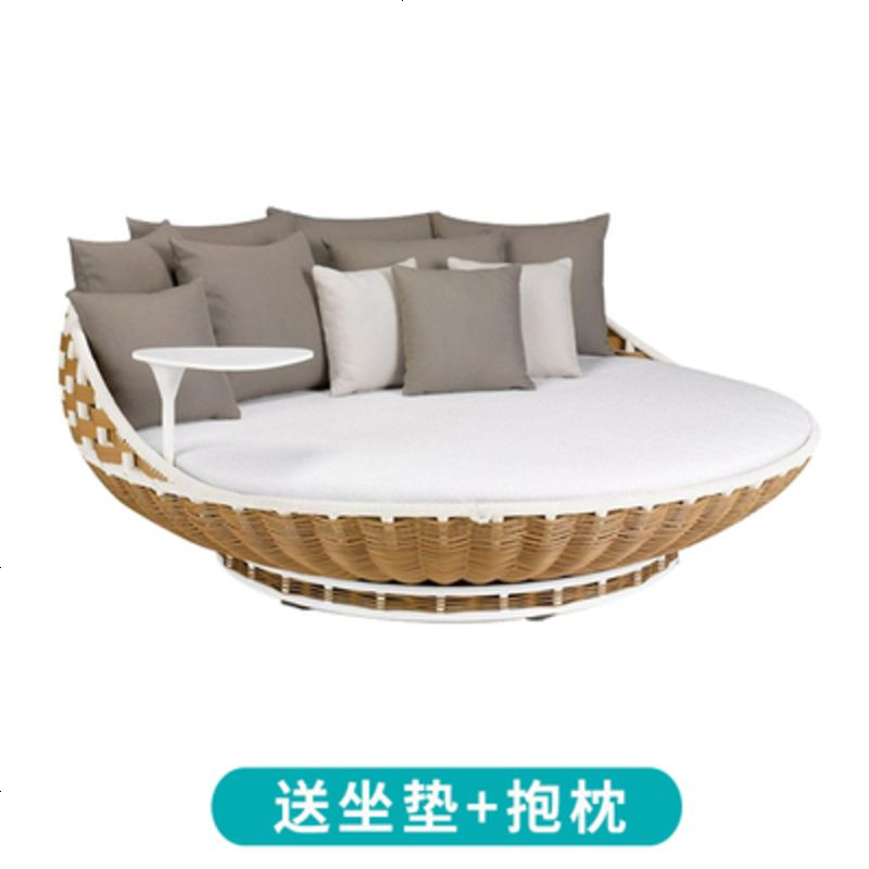 鸟巢摇椅吊蓝秋千家用吊床吊篮藤椅室内阳台掉摇篮椅吊椅秋千 1.6m落地床_竹黄色