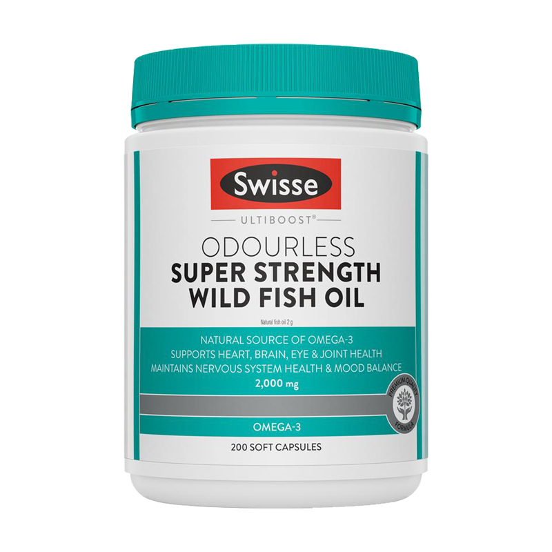 Swisse 野生天然深海鱼油软胶囊 2000mg 200粒 1瓶装 无腥味高浓度鱼油/深海鱼油 澳洲进口