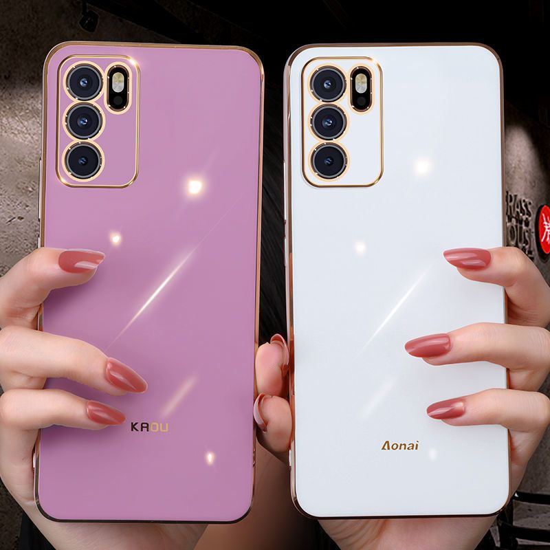 opporeno6手机壳新款直边电镀保护硅胶套reno6pro镜头全包超薄软reno6