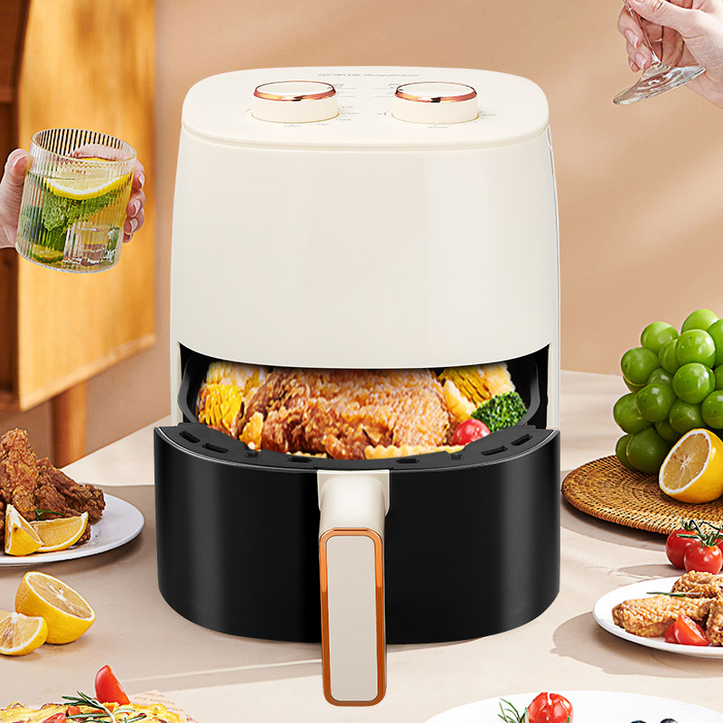 荣事达空气炸锅家用多功能一体新款大容量电烤箱全自动电炸锅机械双旋钮+可视窗口高清大图