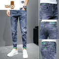 YANXU夏季弹力9九分牛仔裤休闲男士潮牌韩版潮流修身款小牛裤分季 27 YDLK56#蓝色