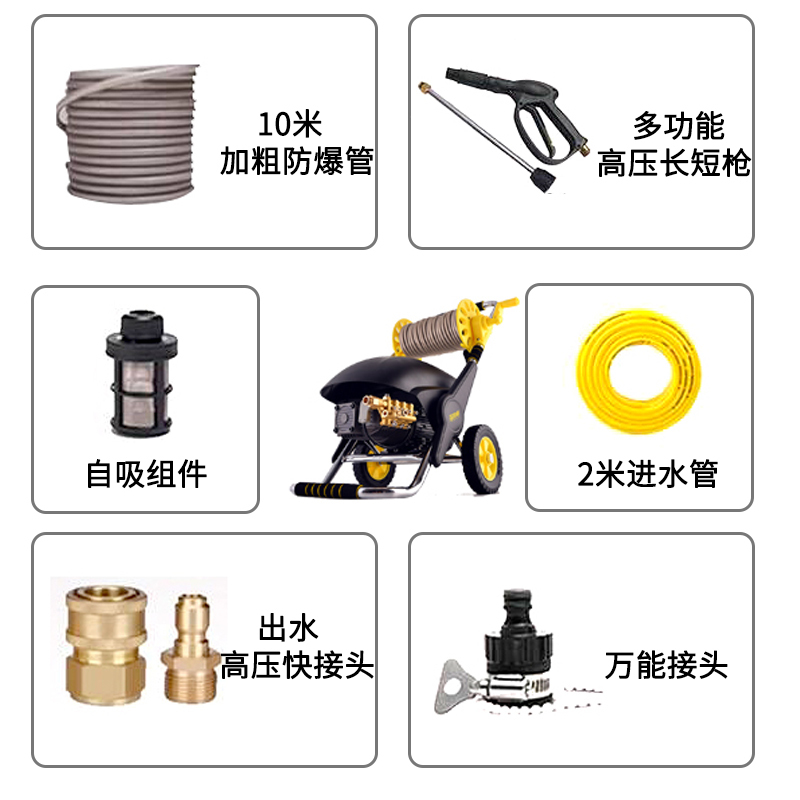 指南车超越一号高压工业洗车机家用大功率商用高压清洗机洗车器大型洗车水泵