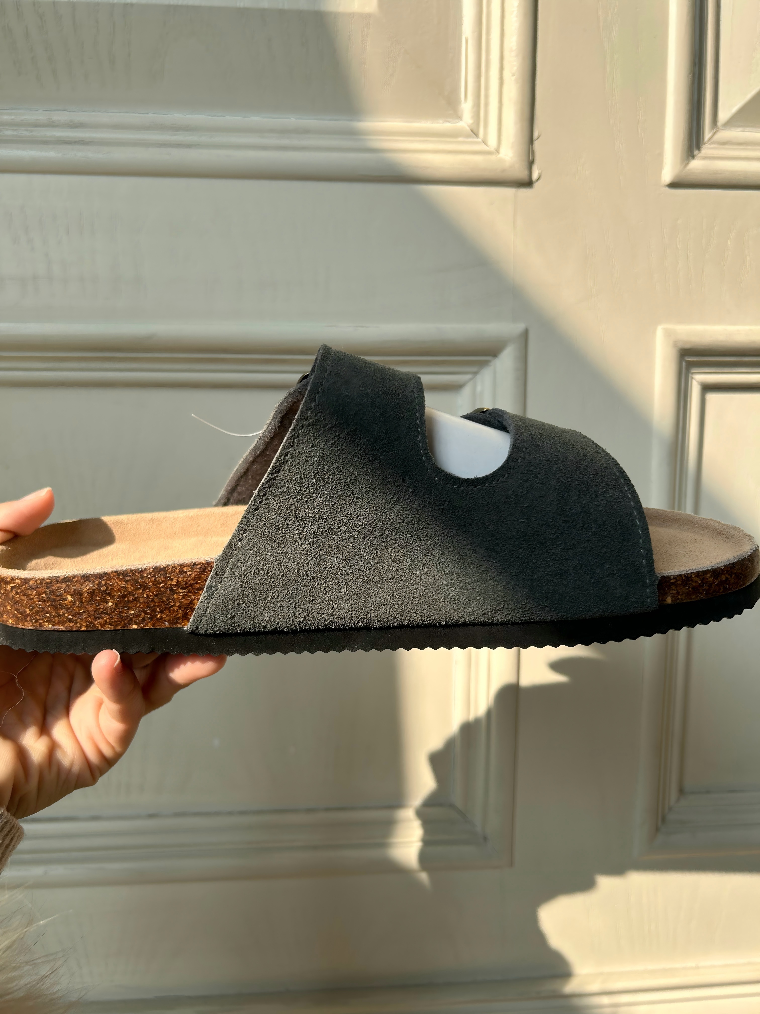 外贸出口男士春夏牛皮软木拖勃肯拖鞋凉拖鞋高清大图