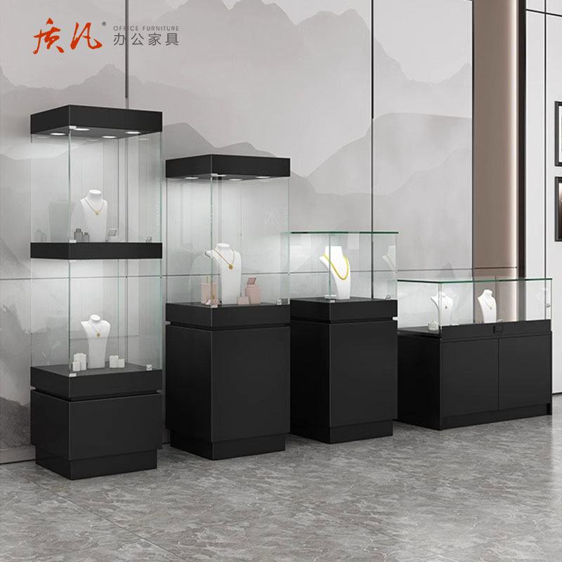 质凡 玻璃柜展示陈列柜W400*D400*H1200高清大图