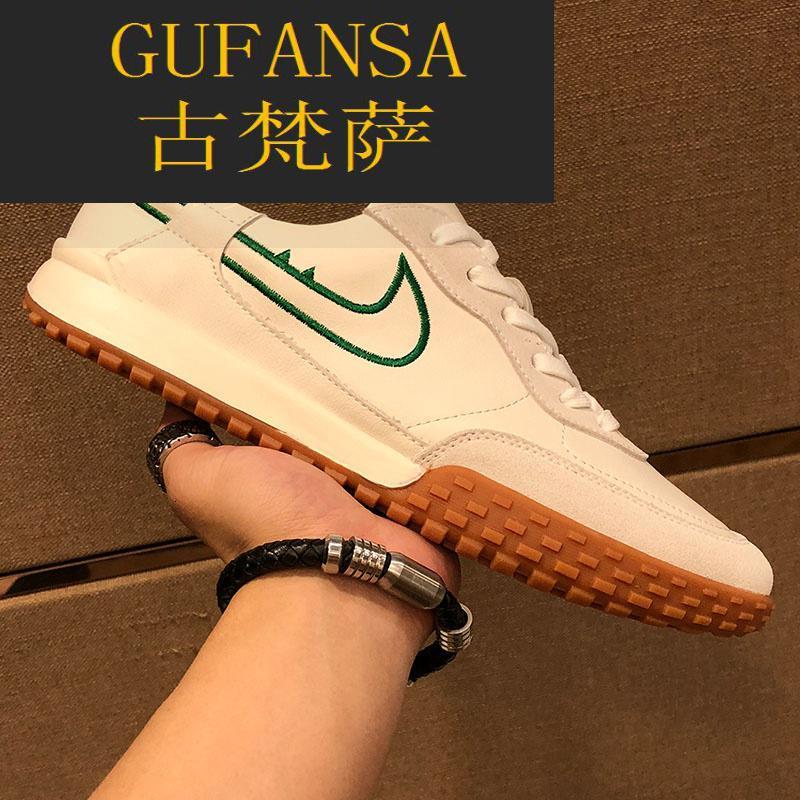 GUFANSA法国奢侈品牌 欧洲上流名士高端品牌2022新款潮牌小白鞋男士真皮板鞋欧货休闲鞋百搭潮流头层牛皮男鞋