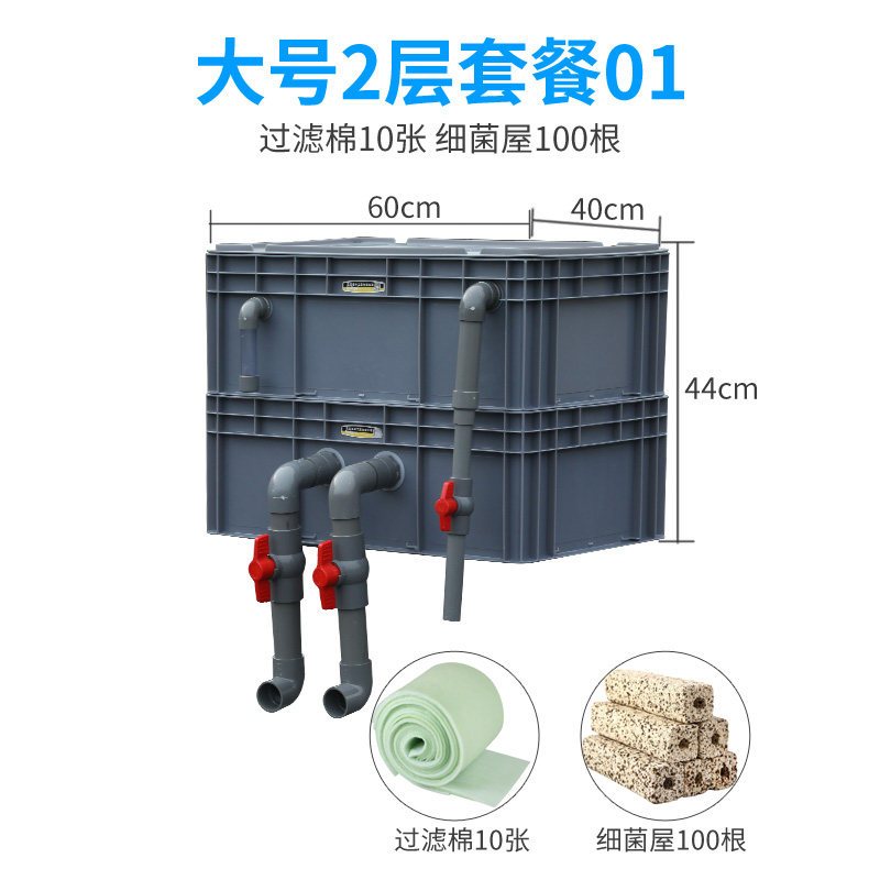 鱼缸过滤盒庭院鱼池水循环系统周转箱过滤箱上过滤自制滴流盒 diy