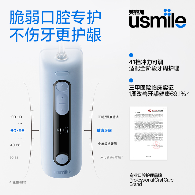 usmile笑容加 C20便携式冲牙器 镜湖蓝.高清大图