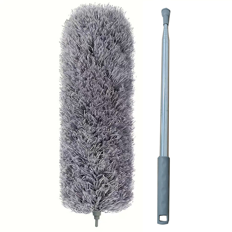 中锐智采 静电除尘掸可伸缩加长鸡毛掸子2.8米可水洗弯曲除尘毯清洁神器高清大图