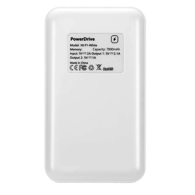 迈哲闪电盘XK-P1移动电源7800毫安/硬盘32GB 白色聚合物锂离子电芯 U盘USB2.0 iphone/iPad等