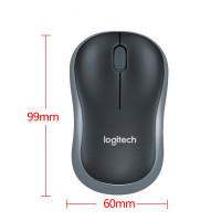 罗技(Logitech)M186无线光学鼠标USB台式机笔记本家用游戏办公通用 灰色