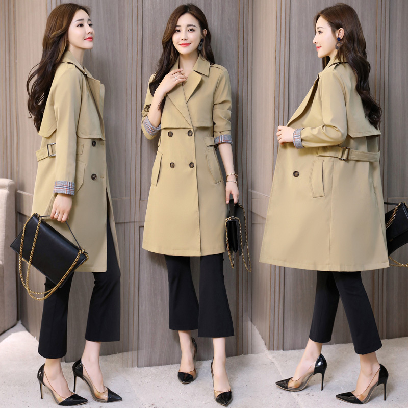 女士秋装新品女式休闲春秋外套韩版修身外衣港风年轻风衣女中长款