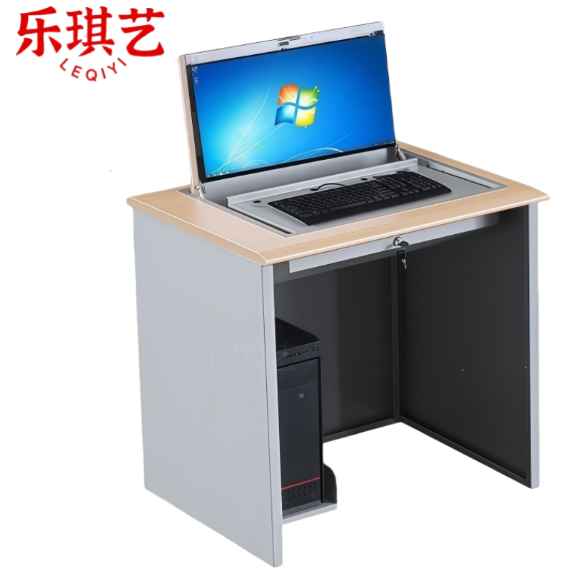 乐琪艺 翻转电脑桌 单人位 张高清大图