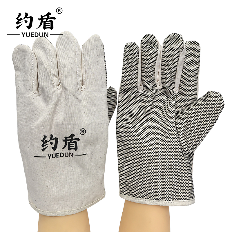 约盾 帆布耐磨防油点胶手套 FYI003/双高清大图