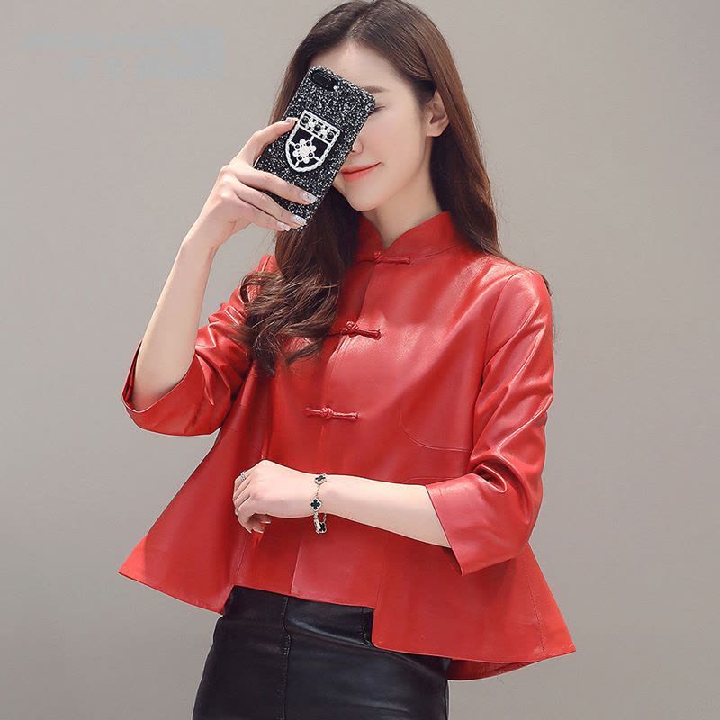 举翼王子真皮短款皮衣外套女海宁皮衣绵羊皮羊皮皮衣图片