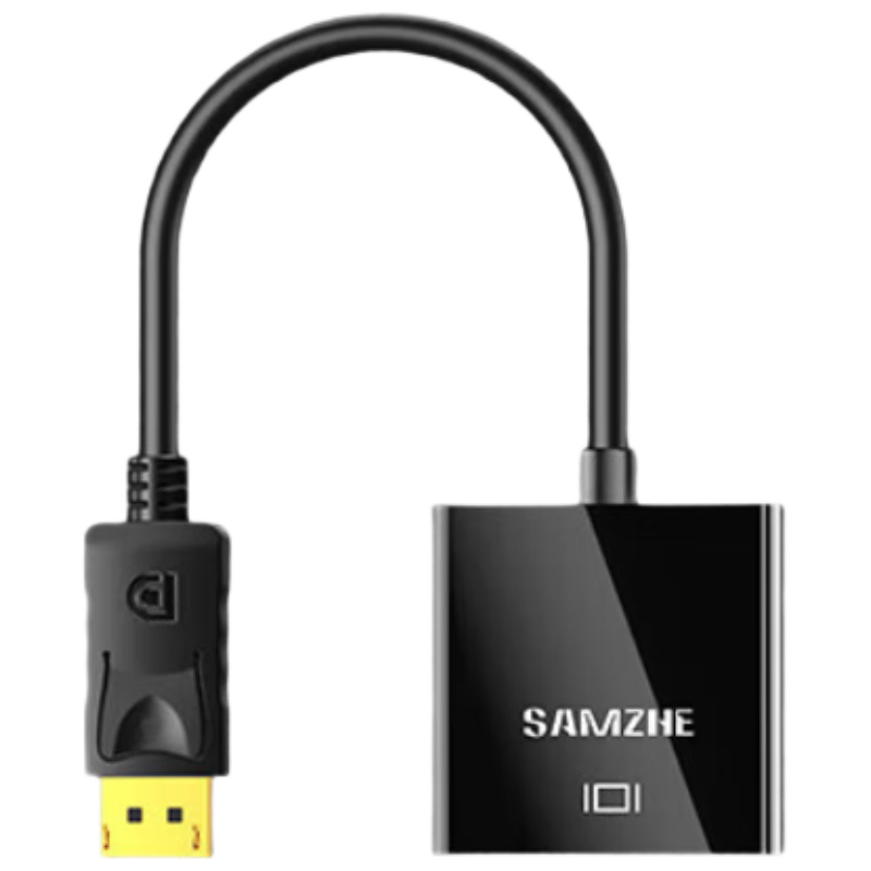 山泽(SAMZHE) DP转VGA转换器 Displayport转VGA母头转接头线 显示器投影仪高清线 黑色 PG02