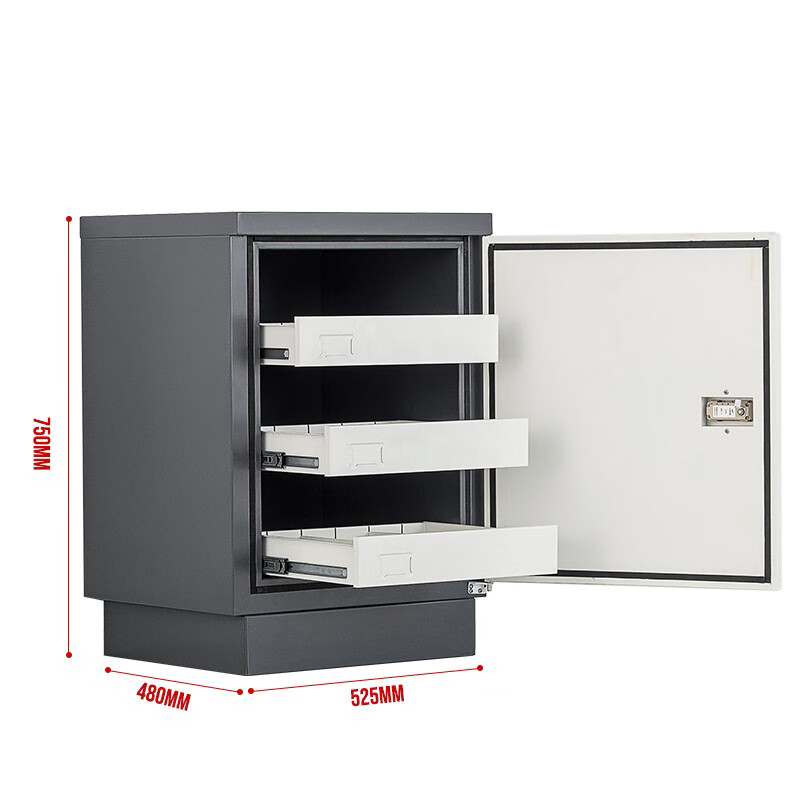 合祥源 防磁柜三抽 含电子密码锁 525*480*750mm QX-WJG80 组高清大图