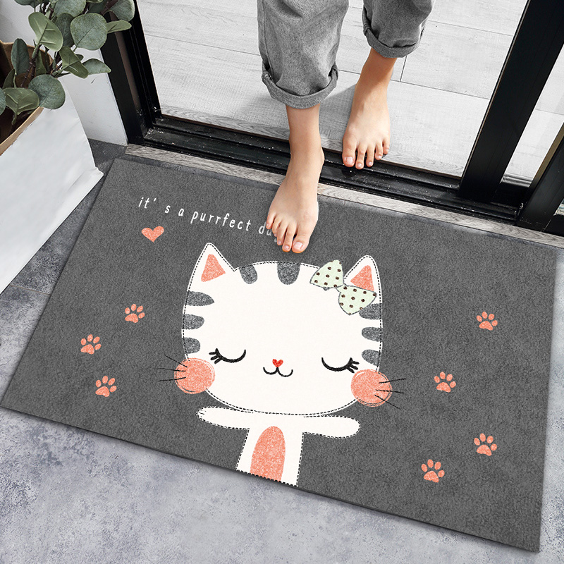 [补贴10%]50*80cm(吸水防滑,可水洗不掉色)轻奢卡通家用地垫地毯卧室门口厨房浴室吸水脚垫入户防滑垫子客厅高清大图