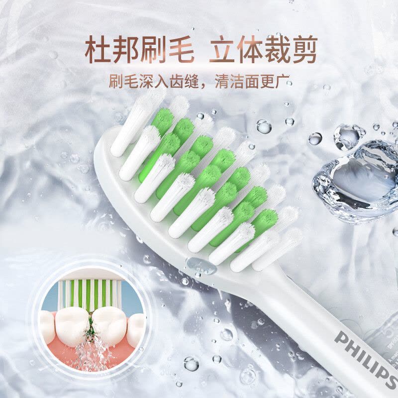 飞利浦(PHILIPS)电动牙刷头 柔和亮白型适配HX2431HX2461HX2471护龈刷头HX2031/02-3支装图片