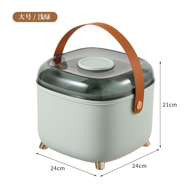 华普思急救药箱家用防疫小药箱旅行双层手提整理箱大容量药物收纳箱大号豆沙绿