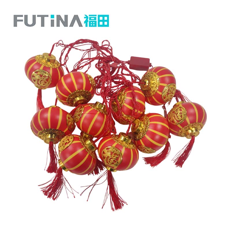 福田 镂空圆福灯笼串灯彩灯 5米10灯*10# 条高清大图