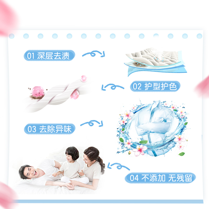 立白全效馨香洗衣液900g*2袋洁净柔顺护衣护型留香低泡易漂