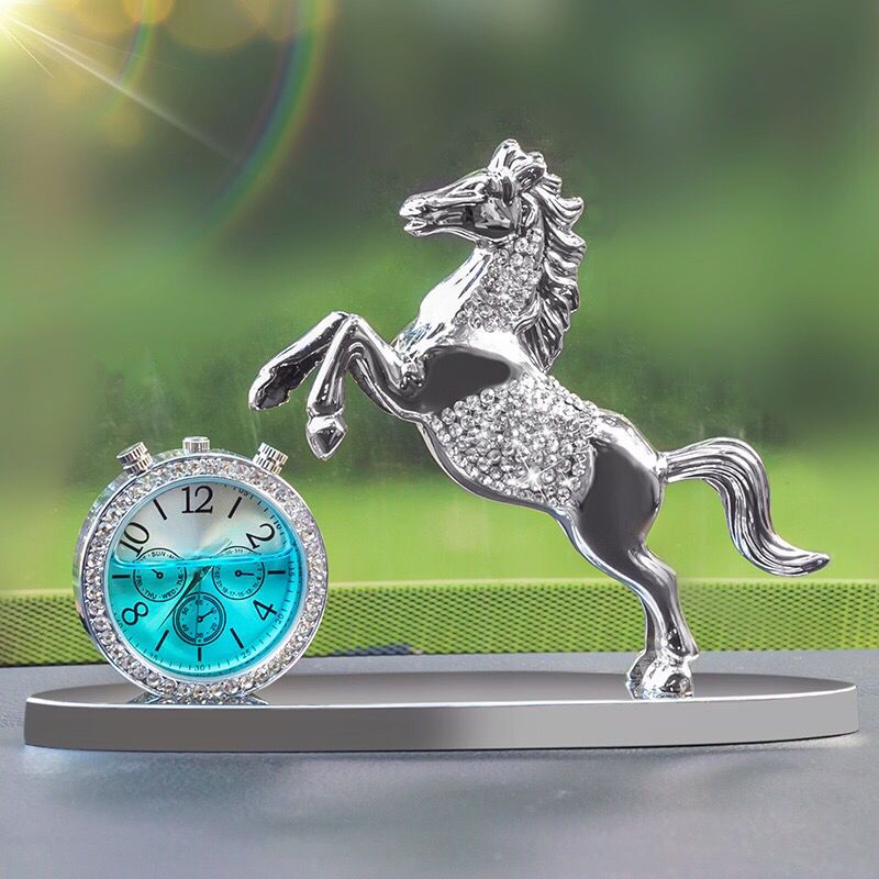 马到成功时尚银高档车载香水座车内饰品汽车摆件创意男女士香薰持久淡