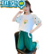 绿彩虹光女童夏季套装2023新款儿童洋气短袖网红衣服夏装休闲运动两件