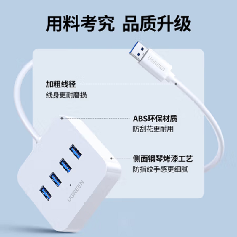 绿联 30221 线长1.5米 USB3.0分线器高清大图