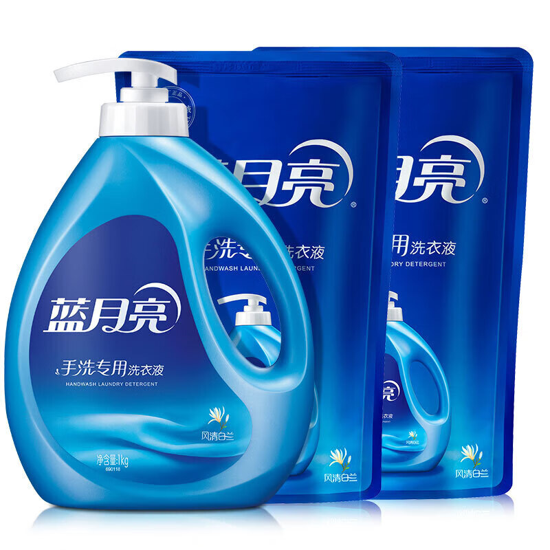 蓝月亮 风清白兰 手洗专用洗衣液1kg+风清白兰手洗专用洗衣液袋装1kg*2