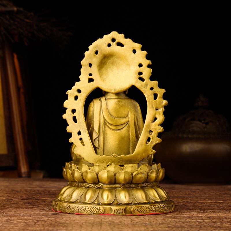 家柏饰(CORATED)佛像释迦牟尼佛 背光坐莲花如来佛摆件释迦摩尼佛车载小号高清大图