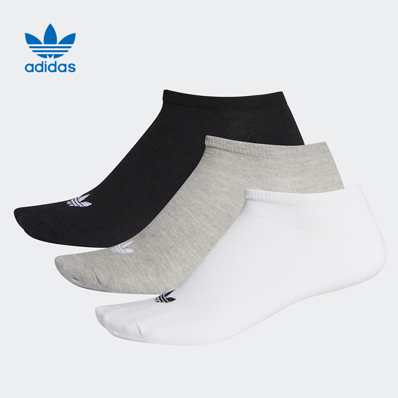 adidas阿迪达斯三叶草男袜女袜子三双装TREFOIL LINER低帮运动袜 FT8524