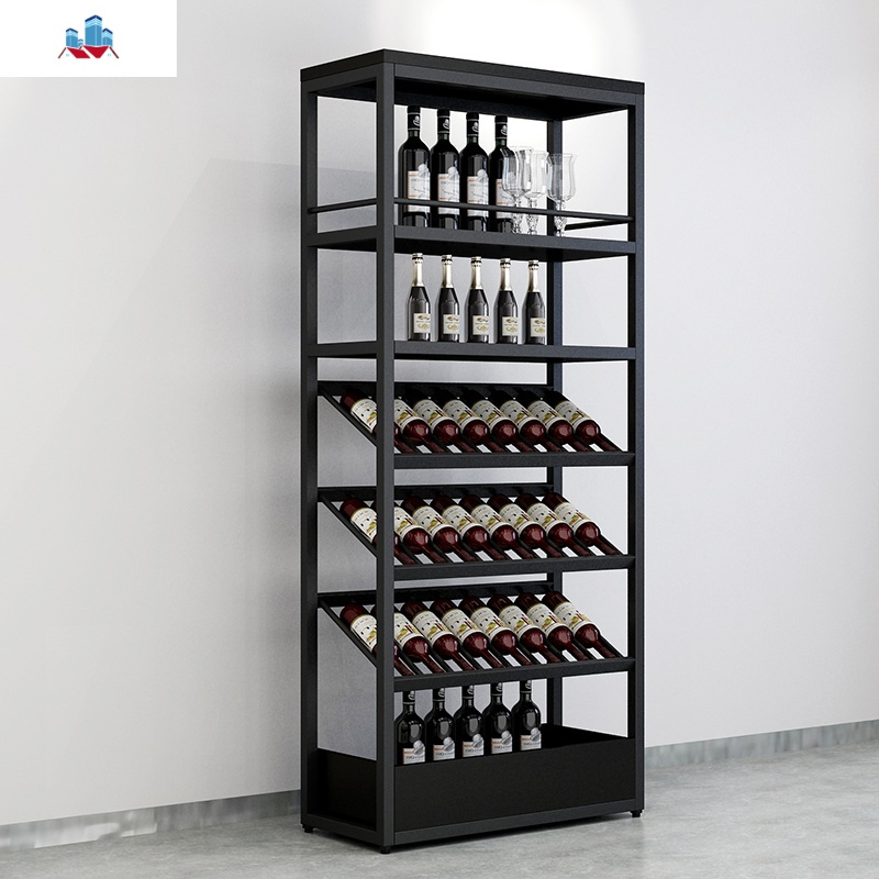 红酒柜子家用酒架酒吧落地酒柜葡萄酒红酒收纳展示架置物架酒杯架 泰