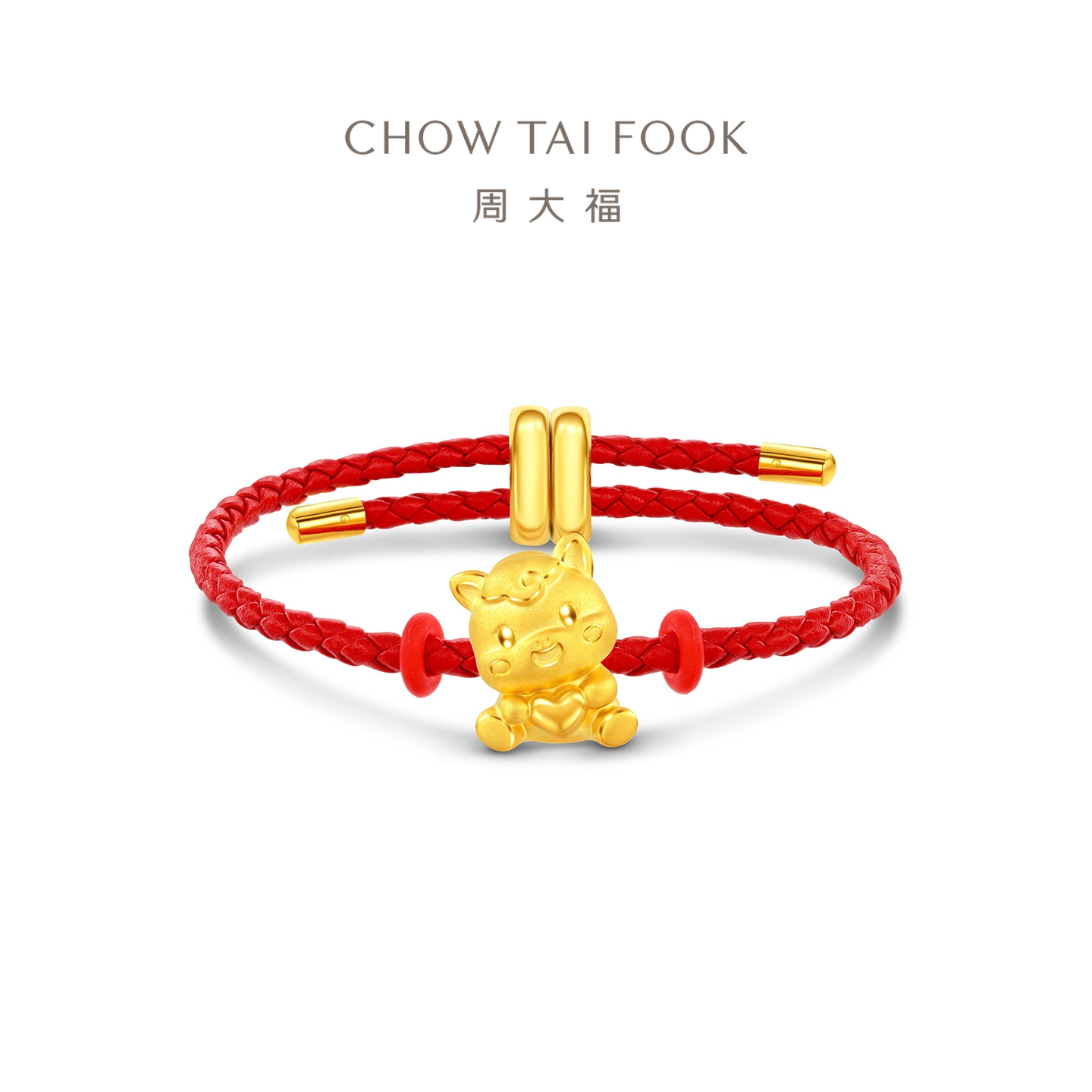 周大福马年生肖系列 爱心小马足金黄金转运珠女送生日礼物EOR1549高清大图