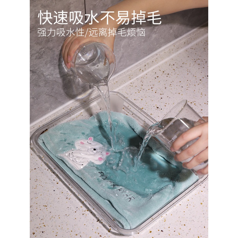 强吸水速干干发帽 洗头发的女可爱毛巾浴帽包头快速干发巾 三维工匠 浅绿小熊高清大图