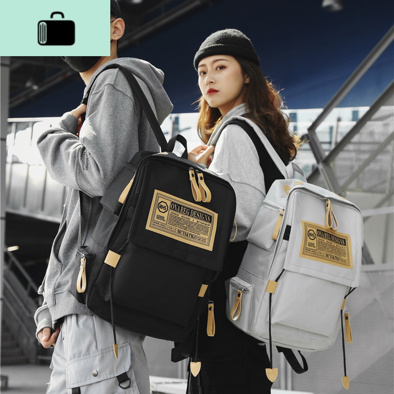 双肩包男潮牌休闲简约书包女韩版高中大学生ins超火百搭日系背包NEW LAKE高清大图