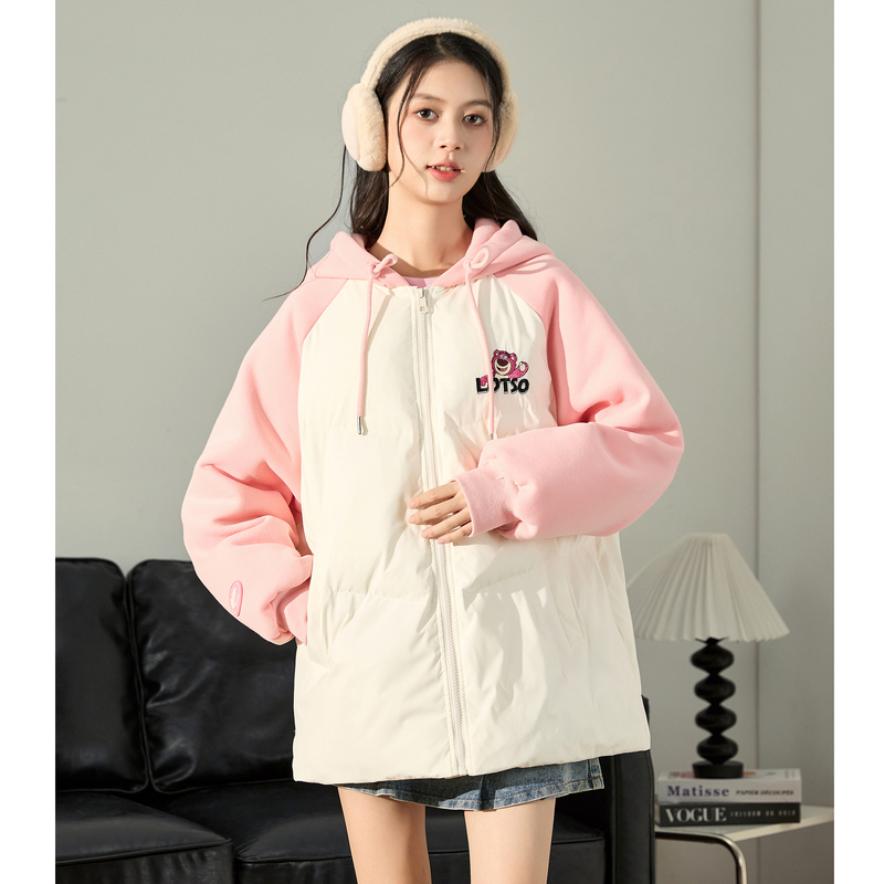 [1.5折价180元]草莓熊联名唐狮棉服女新款今流行冬装外套短款棉衣K