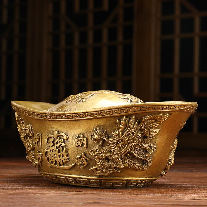 美帮汇铜元宝摆件 金元宝存钱罐家居装饰品供奉摆件高清大图